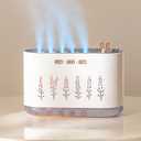 5 Nozzle Cool Mist Humidifier, Music-Sensing Humidifier Diffuser with 20 Color LED Light, 700ML Essential Oil Diffuse, Auto Shut-Off, Aroma Diffusers Humidifiers for Bedroom Home Office (White)
