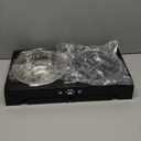 Jovrun Elevated Dog Bowls, Dog Feeder with Stainless Steel Dishes & Slow Feeder Bowl, 5 Heights Adjustable Raised Stand for Medium Large, Food Dishes with Non-Slip Feet (Black)