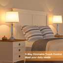 Seealle Lamps for Bedrooms - Touch Control Bedside Lamp with USB C+A, 3 Way Dimmable Nightstand Lamps with USB Port, Brushed Nickel Table Lamp for Living Room Guest Room Bed Side End Table(Single)