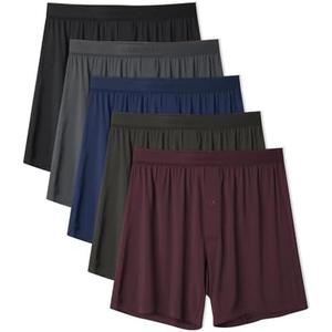 DAVID ARCHY Ultra Soft Modal Underwear Mens Boxer Shorts Loose Breathable Boxers for Men Pack, Size Large