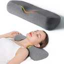 Cervical Neck Pillows for Pain Relief Sleeping, Memory Foam Neck Bolster Support Pillow and Shoulder Relaxer for Stiff Pain Relief, Neck Support Pillow Bed Neck Roll Pillow(Dark Gray)