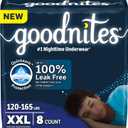 Goodnites Boys' Nighttime Underwear, Size XXL (120-165 lbs), 8 Ct, Packaging May Vary