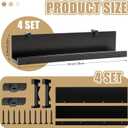 Pinkunn 4 Pack Wall Shelves for Wood Slat Acoustic Panels 3" x 15" Acoustic Panel Shelf Wall Mount Retail Display Shelves Slat Walls Shelf Accessories for Home Office Walls Storage Retail Accessories