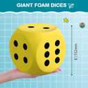 Shappy 6 Inches Foam Dice Fun Filled Large Educational Toy Kawaii Giant Dice Decorative Eva Foam Jumbo Cube Big Square Building Blocks for Game Nights Learning Sessions (Multicolor,6 Pcs)