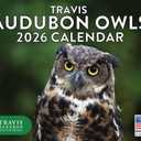 Travis Audobon Owl Calendar 2026 Wall Monthly Owls Gifts For Owl Lovers Women Men | American Made In The USA