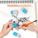 3 x AmoreAngel Crafts 8 Pcs Eraser, Blue and White Dual Color Pencil Erasers, for Writing Correction, Sketch Pencil Eraser, Office Supplies, Back to School Supplies