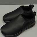 ZOVE Wide Toe Box Shoes Women Wide Width Waterproof Leather Hands Free Nursing Sneakers Ultra Light Extra Wide Walking Sneakers Non-Slip Chef Diabetes Nurse Work Shoes (9-9.5 Wide, Full Black)