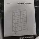 Dresser for Bedroom, 10-Drawer Storage Organizer, Rustic Brown & Ink Black, Steel Frame