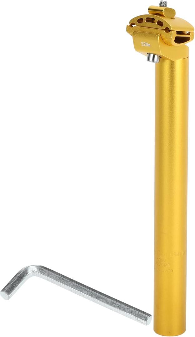 Bike Seat Post 31.6x300mm Bike Saddle Post Seat Tube Aluminum Alloy Gold Tone Extra Long Adjustable Angle
