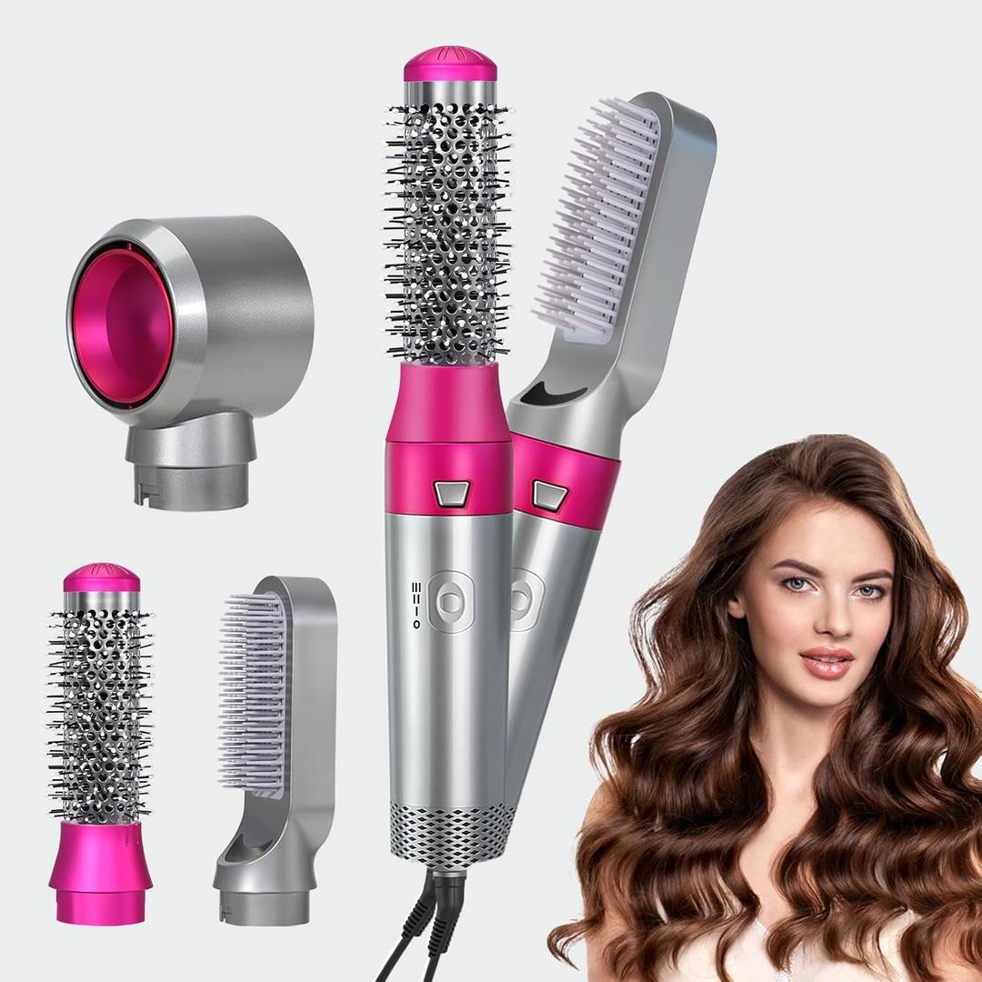 Blow Dryer Brush Set, Air Sculpt 3-in-1 Hot Air Brush Blow Dryer - Salon Blowout Styler for Curling, Volumizing & Straightening with 3 Interchangeable Heads, Sleek & Frizz-Free Hair, ALCI Safety Plug