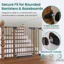 Cumbor 30-46" Baby Gate for Stairs, Auto Close Dog Gate for the House Brown