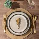 GBHOME Dinnerware Sets for 6, 18 Pieces Ceramic Plates and Bowls Set