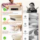 Heating Banneton Bread Proofing Basket, SMOOTHARMOR Electric Silicone Sourdough Starter Kit, 2L Foldable Thermostatic Sourdough Bread Baking Supplies, Timer & 6 Temp Settings, Dishwasher Safe, 7 Tools