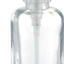 Clear Glass Dish Soap Dispenser Cylindrical, Refillable 11oz Hand Soap Lotion Dispenser with Brushed Nickel Stainless Steel Pump Bathroom Kitchen Countertop