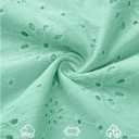 ZESICA Women's Summer Short Puff Sleeve Shirts 2025 V Neck Casual Hollow Out Lace Embroidered Blouse Tops (Green, S)