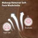 Natwag Makeup Remover Cloth, 6" x 6" Make Up Towels Reusable Face Cloth for Washing Face, Makeup Remover Pads Microfiber Face Washcloth with Mesh Bag, Just Water, 12 Pack, Brown