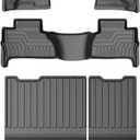 Mixsuper Floor Mats for Tahoe & GMC Yukon 2015-2020 7 Seats (Only Bucket Seat), All Weather 2 Row Floor Liners and Trunk Mat Accessories Set Black