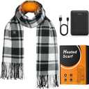 WELUK Heated Scarf for Women Men with 5000mAh Rechargeable Battery, 3 Temperature Settings Winter Electric Heating Neck Scarf (Black)