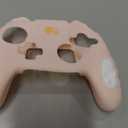 GeekShare Switch Pro Controller Skin Set,Anti-Slip Silicone Protective Cover Skin Case for Switch Pro Controller with 2 Thumb Grip Caps and 2 Stickers - Star Wings Series (Pink)