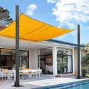 2 Pack Shade Sail Poles, 10 FT Outdoor Sun Shade Poles for Deck, 2.4" Diameter Steel Heavy Duty Shade Pole Kit for Outdoor Shade in Ground and Backyards, Patio, Deck, Black Three Ring Sun Shade Pole