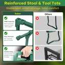 Saker Garden Kneeler and Seat Foldable Gardening Stool with Extendable Legs & Thickened Pad, Tool, Heavy Duty 400lbs Support for Elderly, Gardening, Outdoor Use