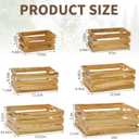 Extra Large 6 Pcs Decorative Wood Crates for Display, Farmhouse Wooden Basket for Storage Container and Decorations, Rustic Nesting Crates Decor Boxes with Handle