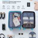 Lekebobor 2 Piece Luggage Set, 16 Inch Carry On Luggage with Cosmetic Case, Hard Shell Underseat Suitcase with Wheels, TSA Lock, Airline Approved, Blue