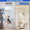 SHYUJAJIE 55 Inch Extra Tall Pet Gate for Cats,29.92"-43" Adjustable Wide Dog Gates,Pressure Mounted Walk Through Tall Pets Gate for Doorways,Hallway,Stairs(White)