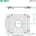 Serene Valley Sink Bottom Grid 16-1/2" X 14-1/2", Centered Drain with Corner Radius 3/8", Sink Protector SVH1715C, Medium