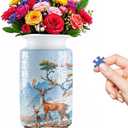 3D Puzzle Vase, 162 Curved Pieces DIY Flower Vase Craft Kit & 3D Puzzles for Adults, Creative Jigsaw Art Project Home Décor Centerpiece,House Warming Gift (D-Blue Pavilion)