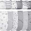 Ramede 6 Pack Swaddle Blanket with Hats for Baby Girl Boy 100% Cotton Swaddles 0-3 Months, Adjustable Breathable Skin Friendly Receiving Blanket Wrap, Essential for Newborns