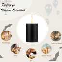 Lounsweer 4 Pcs Pillar Candles Bulk for Wedding Unscented Pillar Candles 3 Set 2 x 3/6/8 Inch Multi Size for Weddings Engagement Spa Home Party Events Ceremony(Black)