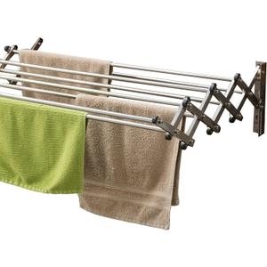 AERO W Racks Stainless Steel Wall Mounted Collapsible Laundry Clothes Drying Rack 60 Pound Capacity 22.5 Linear Ft