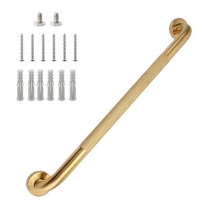 24 Inch Shower Grab Bar 1.25" Dia, Gold Anti Slip Bathroom Grab Bar, 304 Stainless Steel Knurled Handicap Grab Bars, Safety Support Handrail, Assist Bath Shower Handle for Elderly Injury Senior