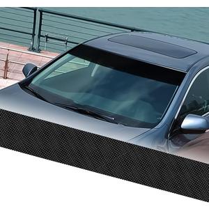 Universal Front Rear Windshield Window Banner Vinyl Decal Transparent Window Sticker Car Window Body Trunk Headlight Decoration Sticker Black