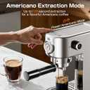 atatix Espresso Machine, 20 Bar Compact Espresso Coffee Machine with Milk Frother, Stainless Steel Coffee Maker with 44oz Removable Water Tank & Fast Heat System for Cappuccino, Latte