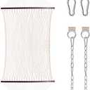CLOFY Hammocks Wide Double Woven Cotton Rope Hammock with Free Extension Chains Tree Hooks and Portable Bag