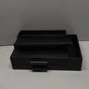 Cologne Organizer for Men,3 Tier Cologne Stand with 2 Drawer and Side Extended Storage Space,Wood Perfume Stand OrganizerGreat Gift Packing Box for Men and Women-Black