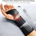 FREETOO Carpal Tunnel Wrist Brace Night Support Fit Right Hand for Work, Pain Relief Wrist Splint for Tendonitis, Arthritis,Sprain, Wrist Immobilizer Fit Women Men for Sleeping (XS, Black/Grey)