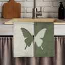 Boho Butterfly Kitchen Towels, Butterfly Kitchen Towel Decorative Set of 2, Butterfly Kitchen Decor, Butterfly Hand Towel for Bathroom, Nature Insect Hand Dish Tea Towel for Kitchen 16X24