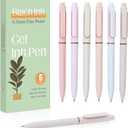 6pcs Gel Pens, 0.5mm Quick Dry Black Ink Fine Point Smooth Writing Pens, Cute Pens with Green Box for Journaling, Office, School Supplies