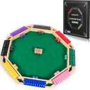 Vamslove Upgraded 2-8 Players Shut The Box Dice Game-Colorful 8-Way Wooden Board Table Math Game with 16 +6 Dices - Close The Box for Kids, Adults Families Party Club (Instruction Included), Large