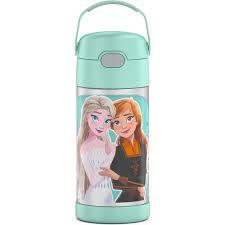 THERMOS FUNTAINER Water Bottle with Straw - 12 Ounce - Kids Stainless Steel Vacuum Insulated Water Bottle with Lid, Frozen