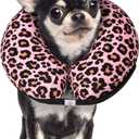 CuteBone Inflatable Dog Donut Collar with Removable Soft Fleece Covers for Small/Medium/Large Dogs and Cats After Surgery GWB10M