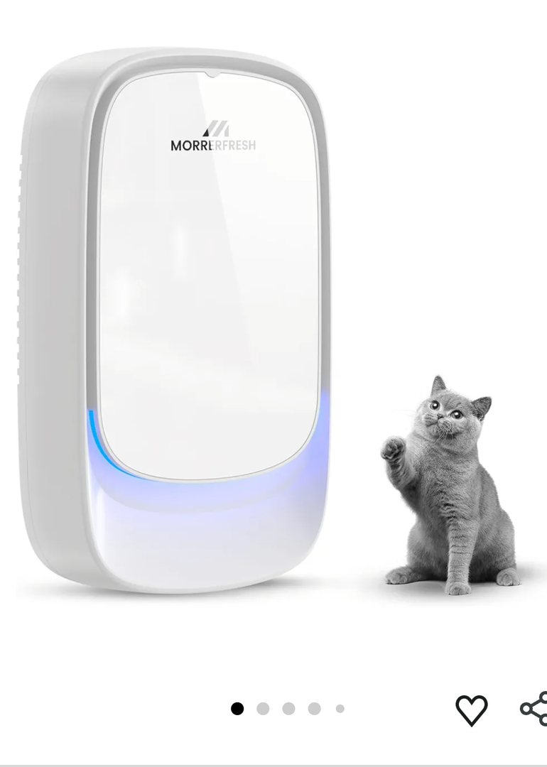 Air Ionizers, Plug in Negative Ion Air Purifier, Pet Odor Eliminator for Dogs/Cats, Ozone Free Quiet Air Freshener for Small Spaces/Cat Litter Room, Kitchen, Smoke Dust, Mini Air Cleaner