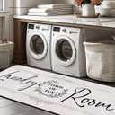 Laundry Room Rug Runner 20"X47" Non Slip Farmhouse Mats Organization and Washable Floor Long Rugs for Laundry Room Accessories Mudroom Kitchen Bathroom Area Rugs Decor (1'8" x 3'11" (Rectangular), D2-white)