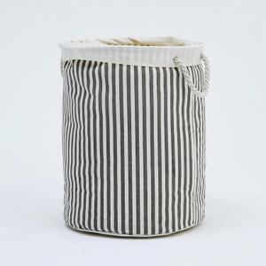 Large Storage Laundry Hamper Basket 62L with Handles for Dirty Clothes Toy Organizer Bins, Waterproof, Collapsible Laundry Hamper, Classic Stripes Pattern, Grey Color,1-Pack, Bathroom, Dorm
