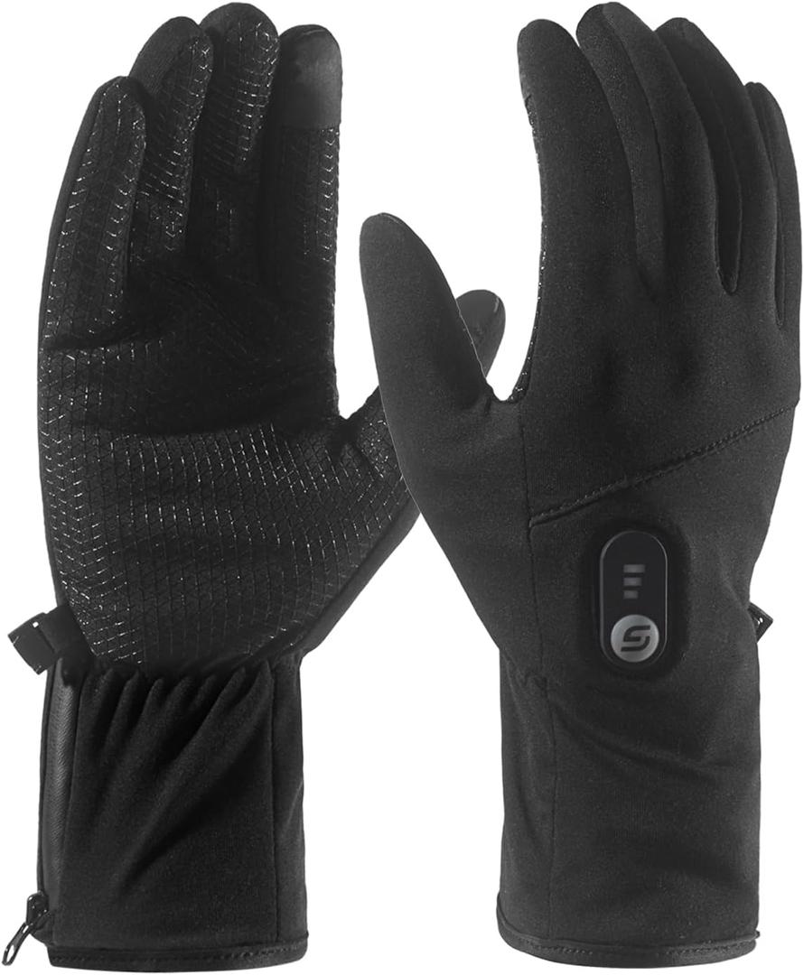 Heated Gloves for Men Women with 7.7V 2400mAh Rechargeable Battery Thin Liner Work Thermal Winter Heating with Touchscreen (Medium)