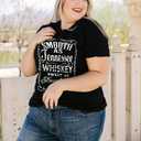 HDLTE Plus Size Womens Country Shirts Funny Western Graphic Tees Short Sleeve Flower Tops Blouses Casual Summer T-Shirt (Black, XXL)