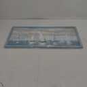 Ocean Wall Art Bathroom Framed: Abstract Seascape Wooden Picture Decor Sailboat Nautical Print Artwork Blue Sea Sailing Painting for Bedroom Living Room Home (24"L x 12"W)